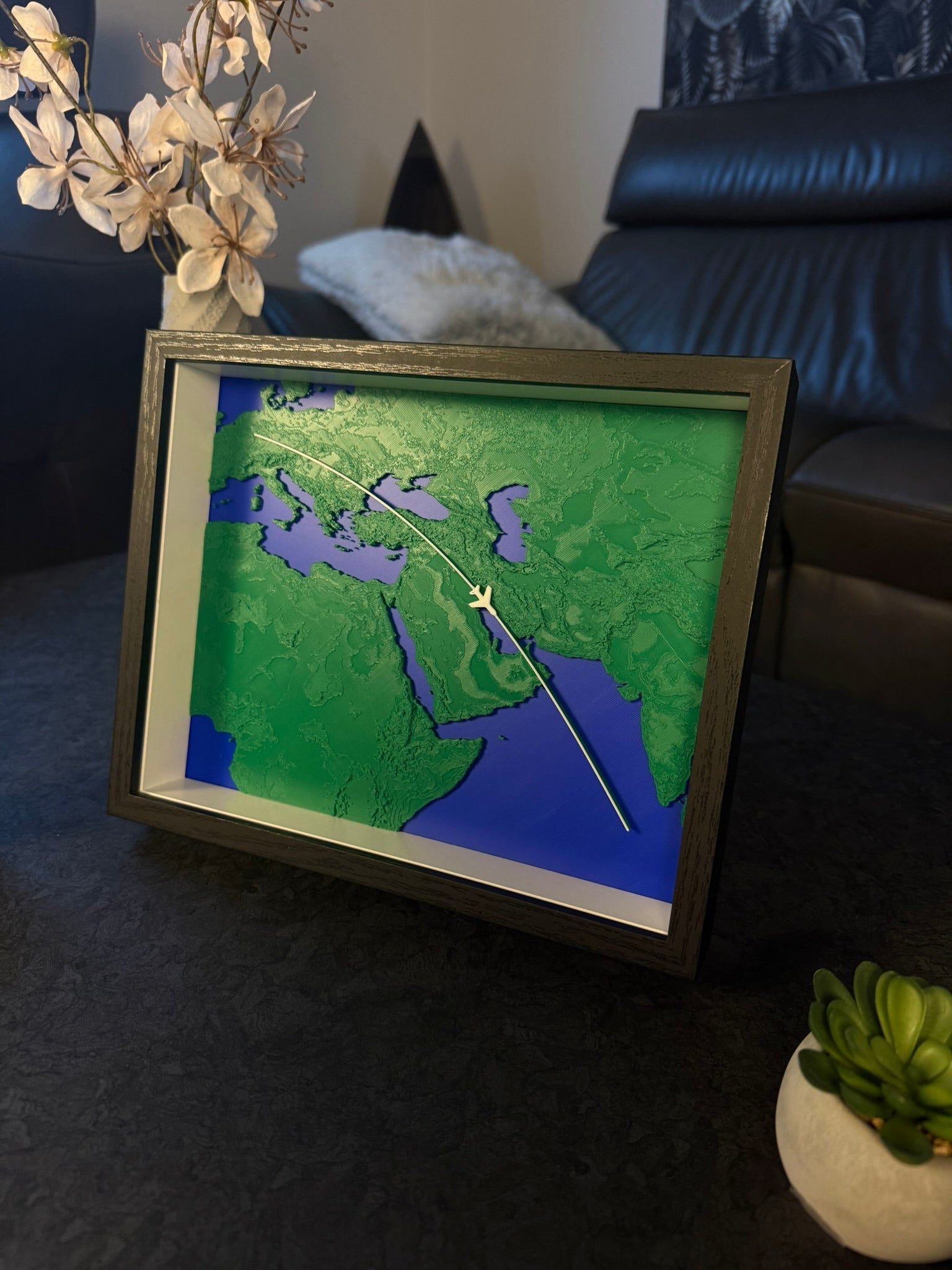 Personalisierbare 3D-Flugroute Bunt