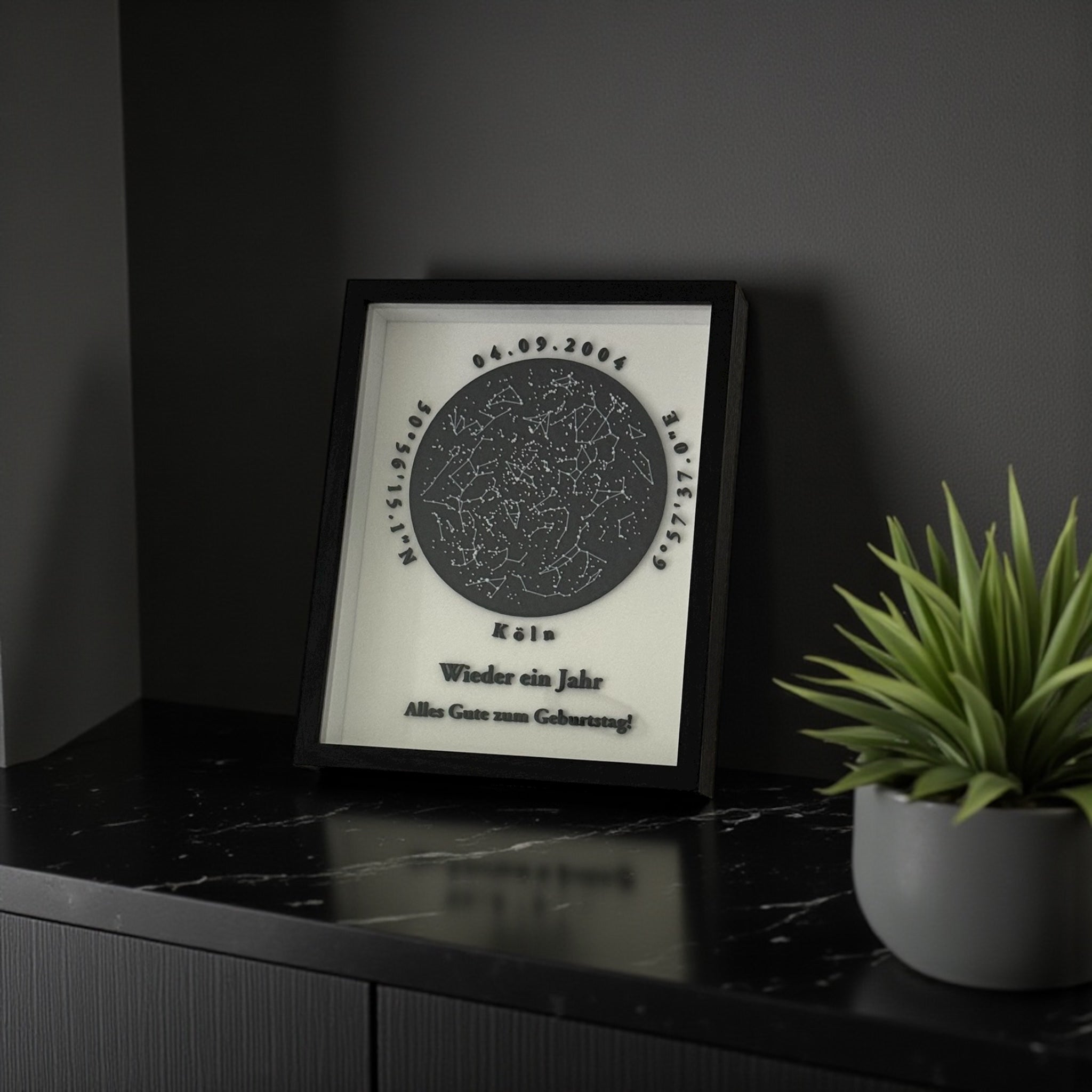 Personalisierbare 3D-Sternenkarte - Weiß