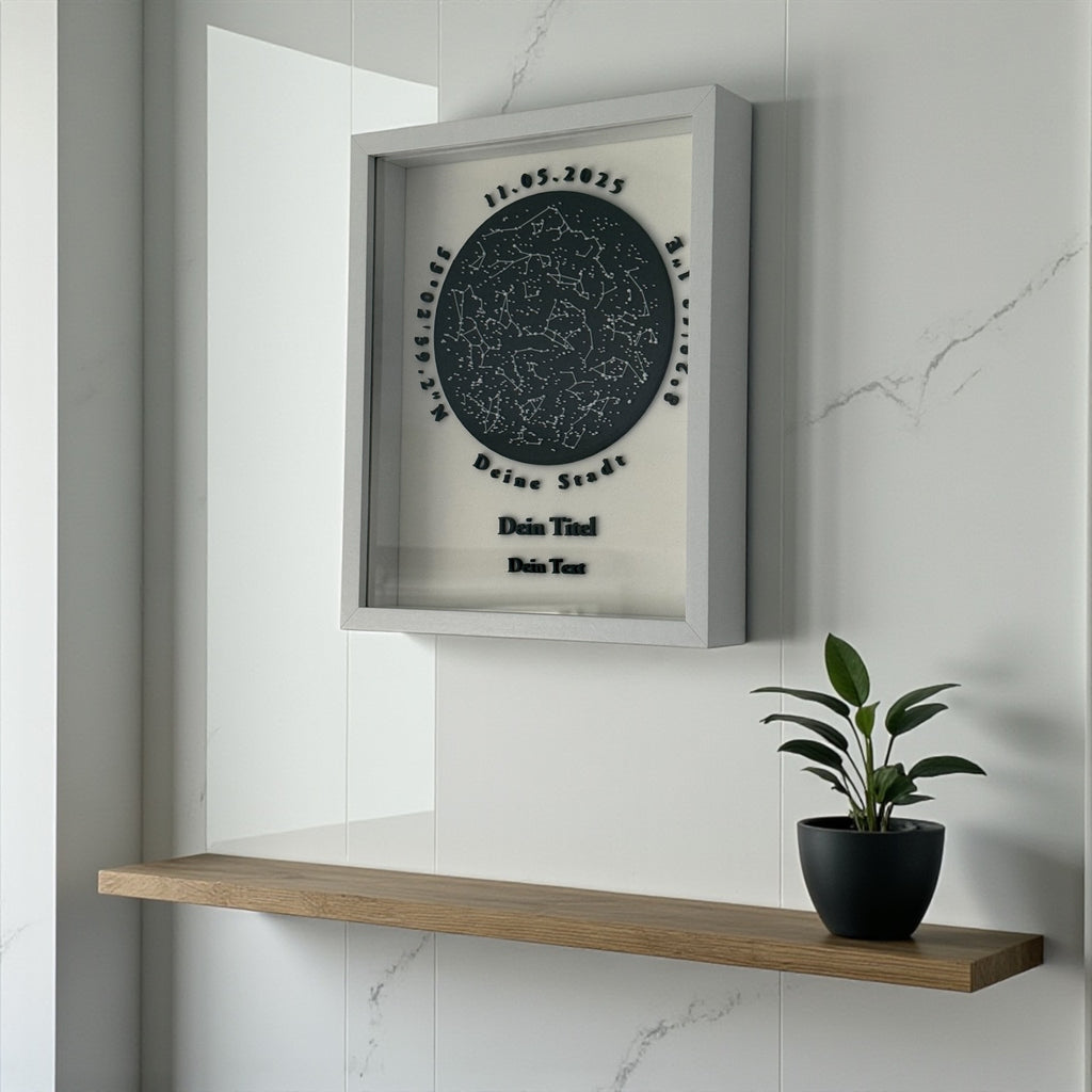 Personalisierbare 3D-Sternenkarte - Weiß