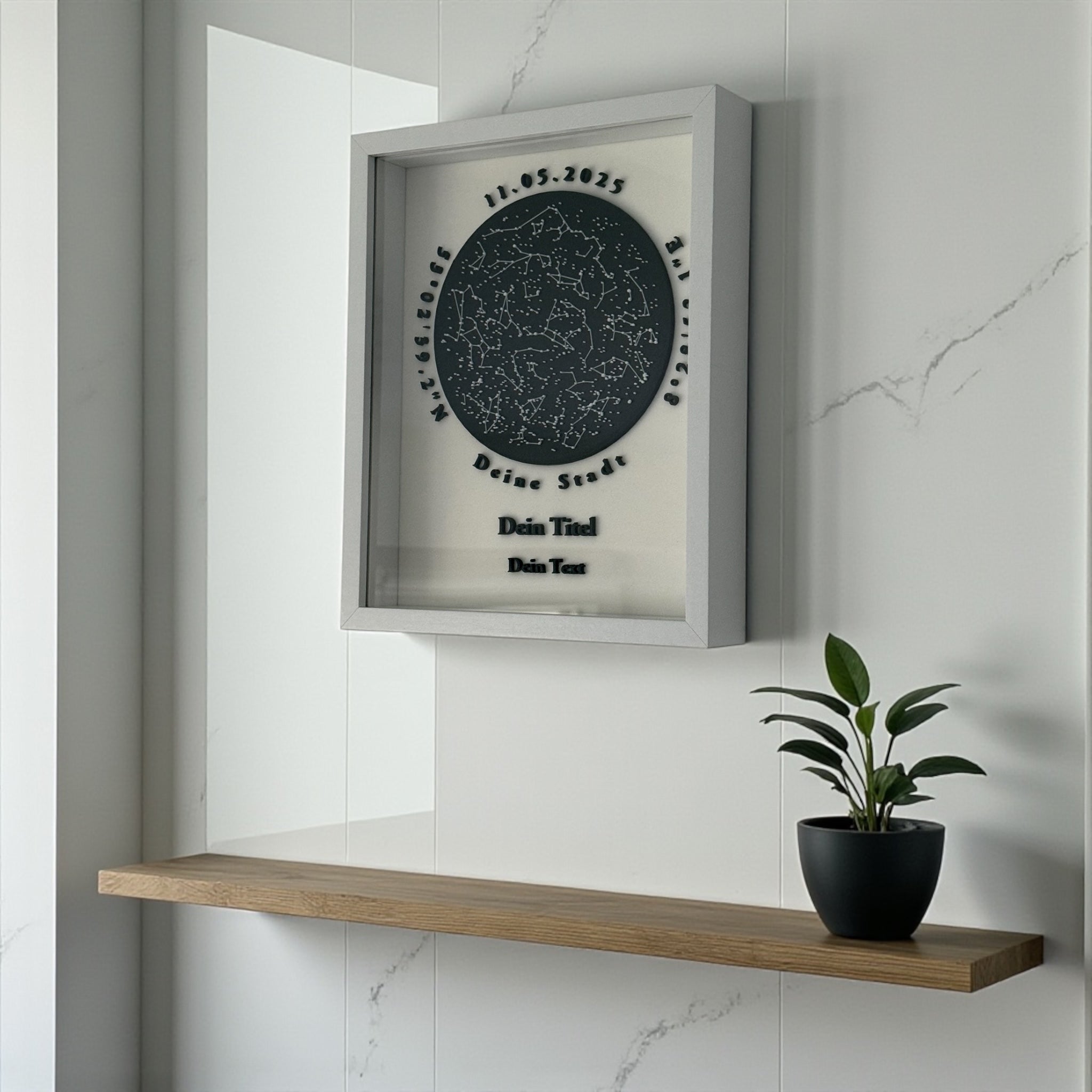 Personalisierbare 3D-Sternenkarte - Weiß