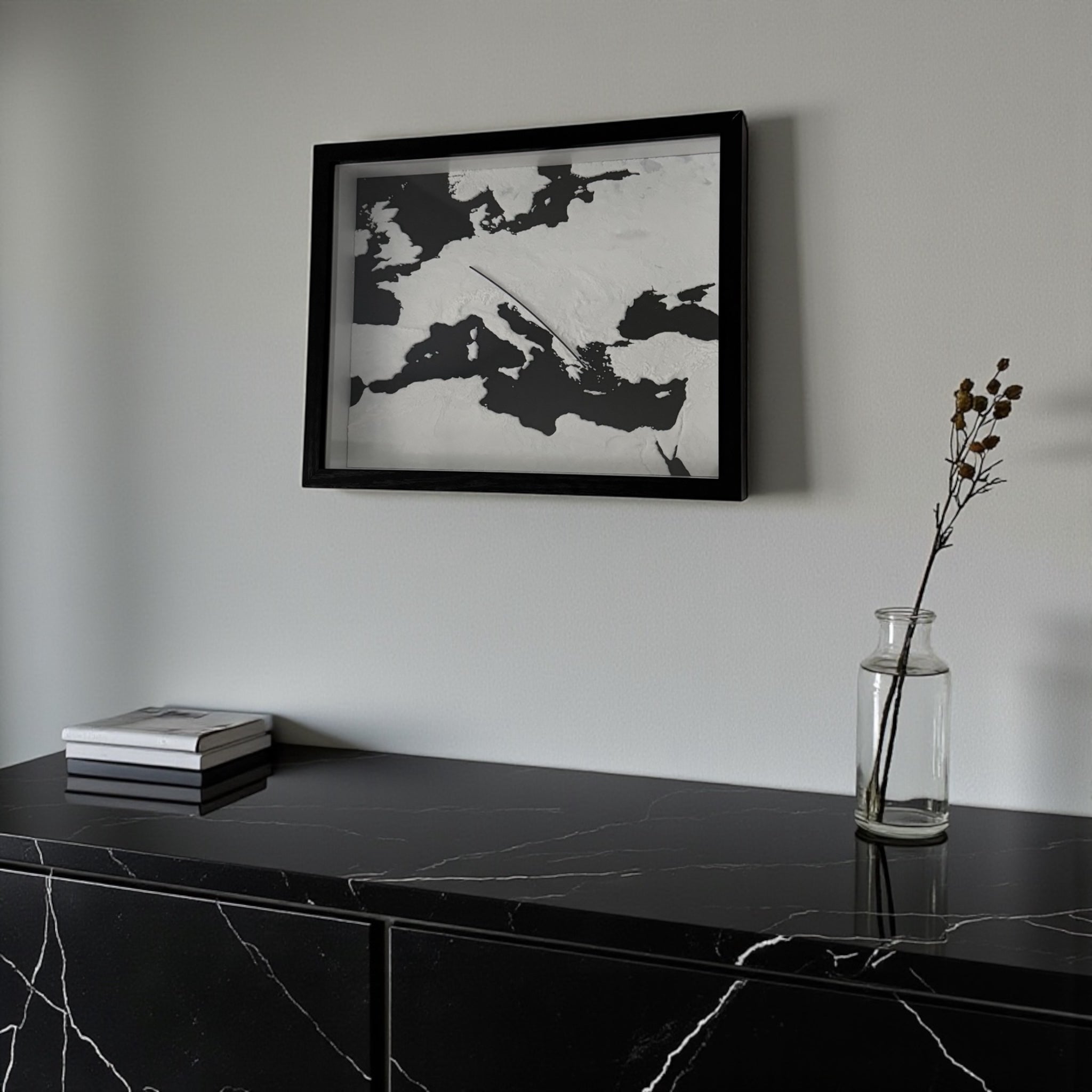 Personalisierbare 3D-Flugroute Weiß