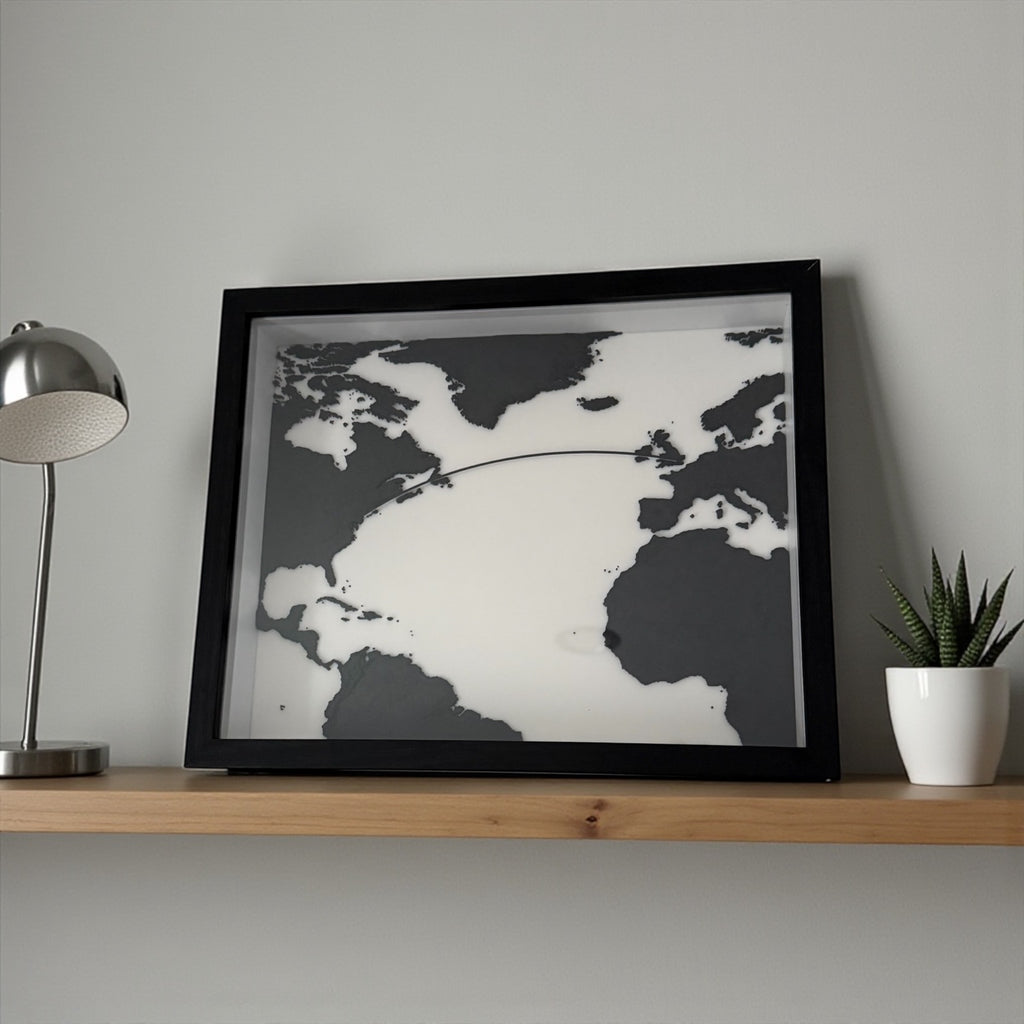 Personalisierbare 3D-Flugroute Schwarz