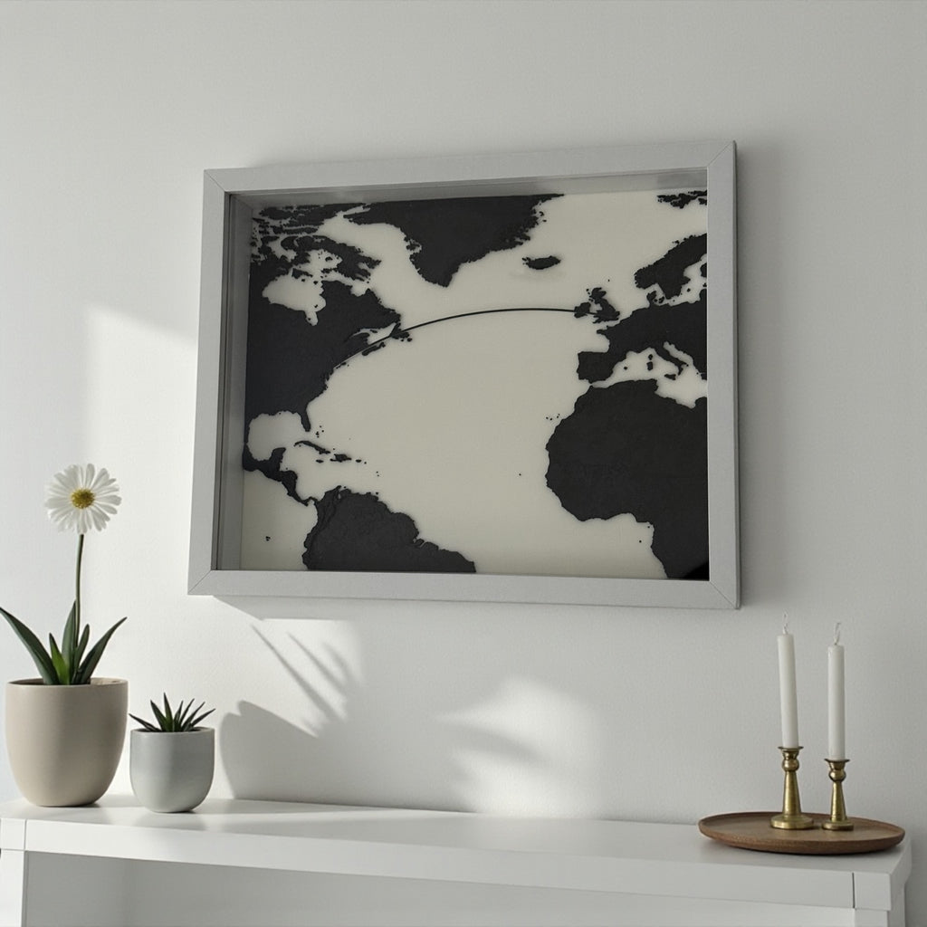 Personalisierbare 3D-Flugroute Schwarz