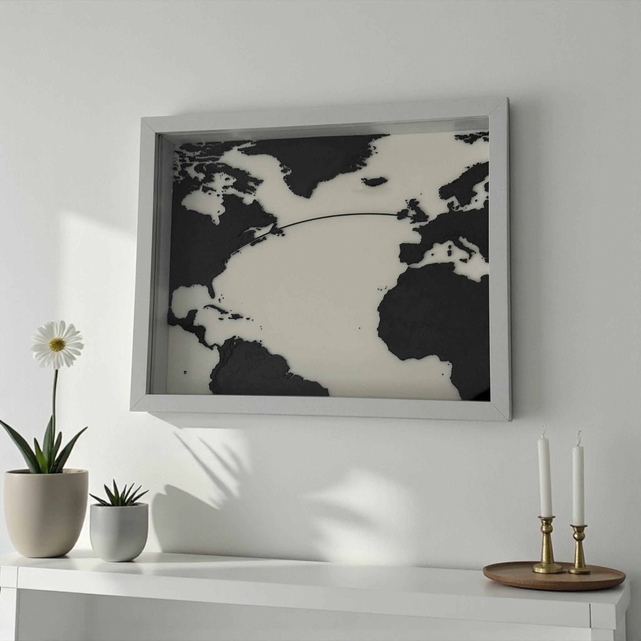 Personalisierbare 3D-Flugroute Schwarz