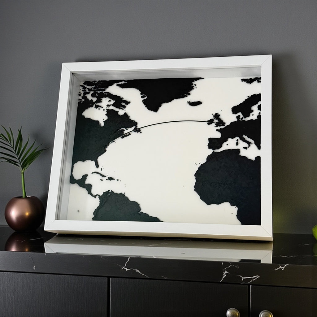 Personalisierbare 3D-Flugroute Schwarz