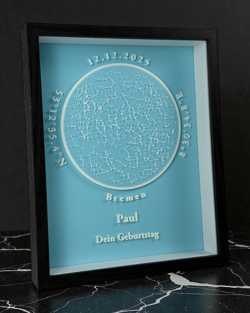 Customizable 3D Star Map - Black