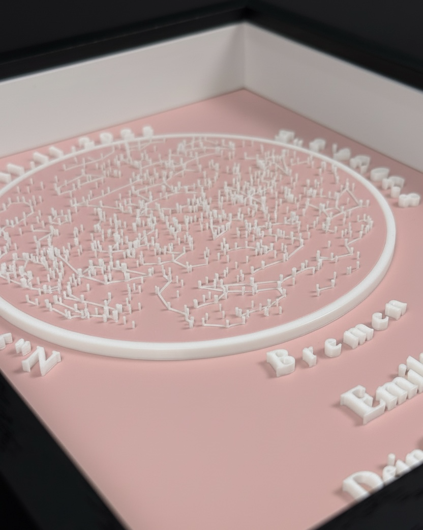 Personalisierbare 3D-Sternenkarte - Rosa