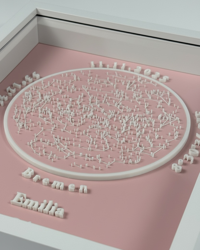 Personalisierbare 3D-Sternenkarte - Rosa